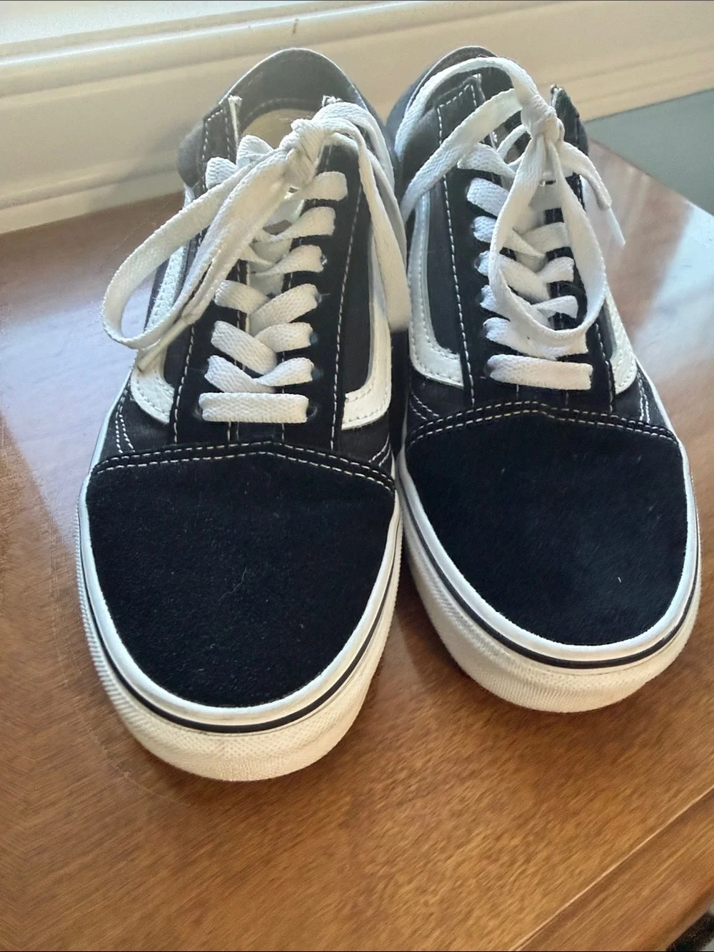 Vans Black and White Old Skool Low Top Sneakers